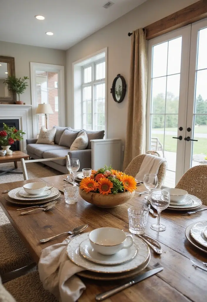 28 Open Concept Living Room and Dining Room Layouts That Work 18 28 Open Concept Living Room and Dining Room Layouts That Work - 18. Seasonal Decor Changes