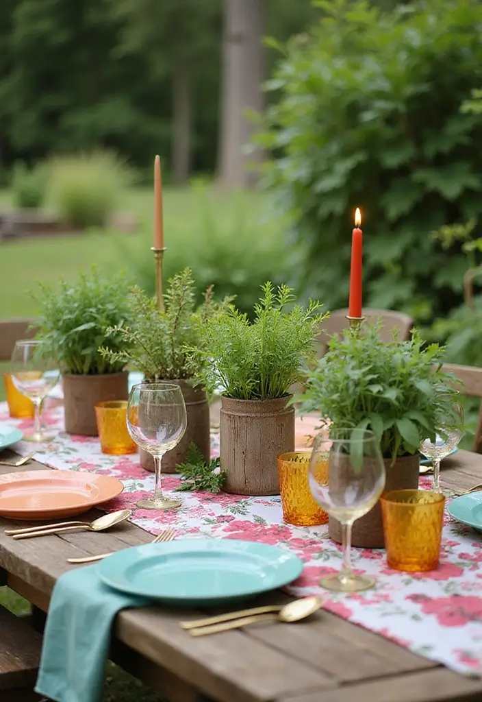 28 Stunning Decorating Dining Room Table Ideas for Any Season - 10. Garden Party with Outdoor Elements