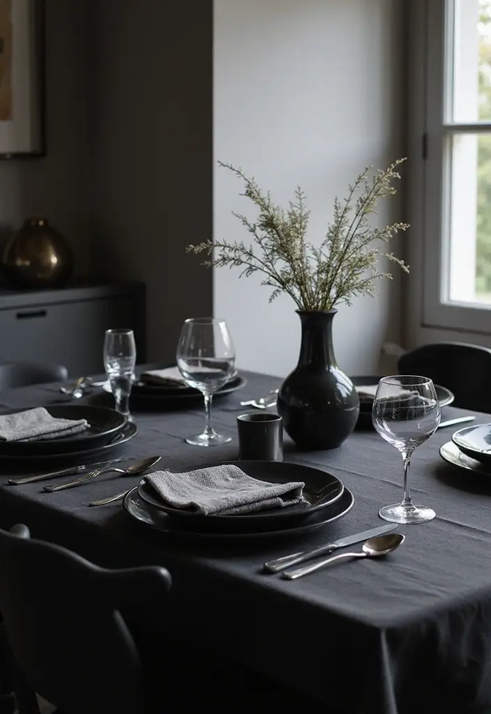 28 Stunning Decorating Dining Room Table Ideas for Any Season - 11. Sophisticated Monochrome Look