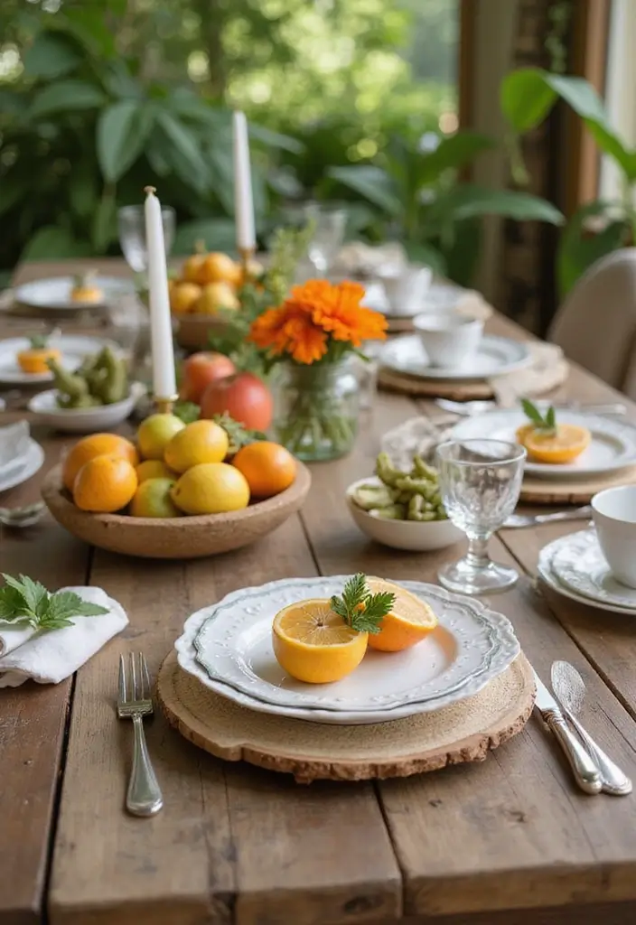28 Stunning Decorating Dining Room Table Ideas for Any Season - 2. Rustic Charm with Wooden Accents for Summer
