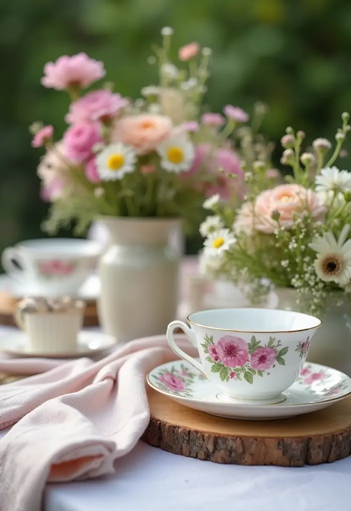 28 Stunning Decorating Dining Room Table Ideas for Any Season - 26. Garden-Inspired Tea Party