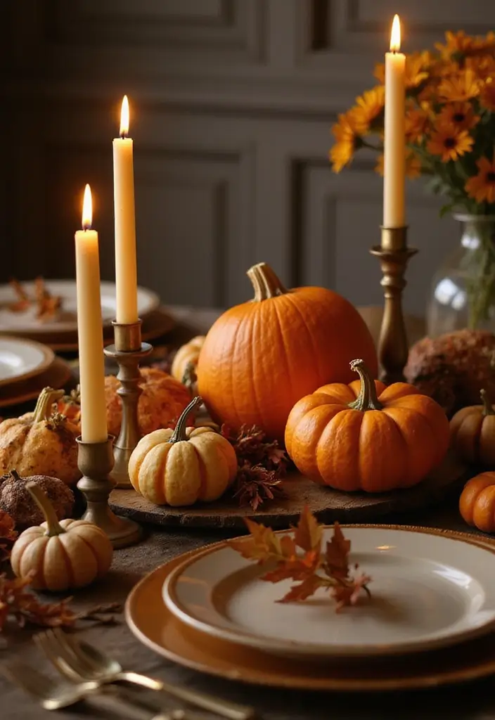 28 Stunning Decorating Dining Room Table Ideas for Any Season - 3. Elegant Candlelight for Autumn