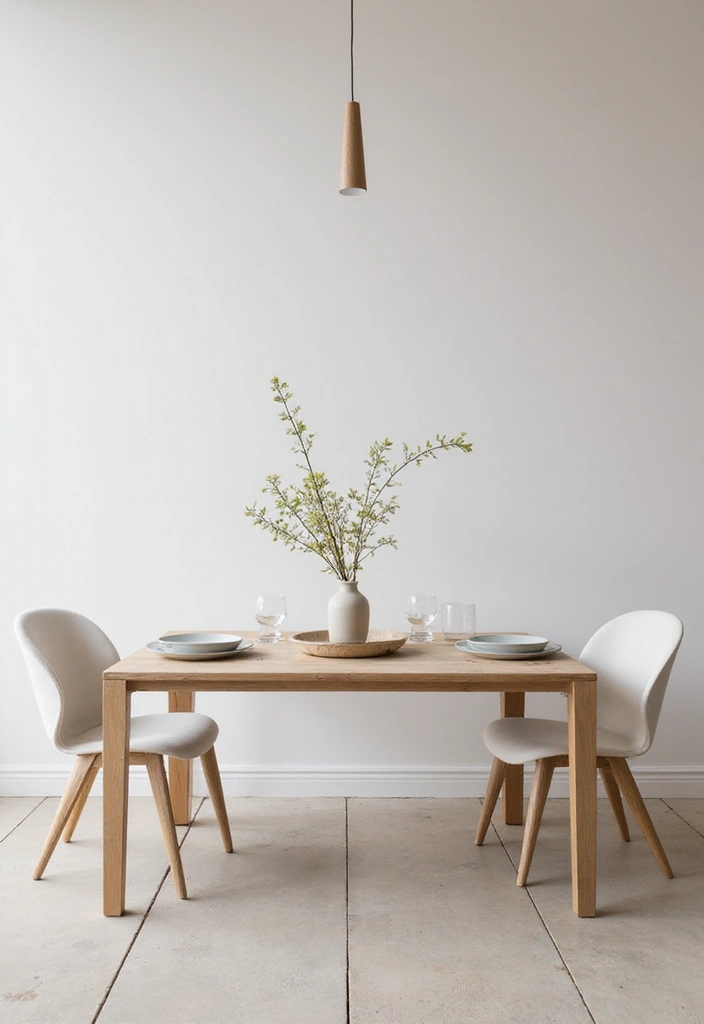 28 Stunning Decorating Dining Room Table Ideas for Any Season - 5. Minimalist Approach for All Seasons