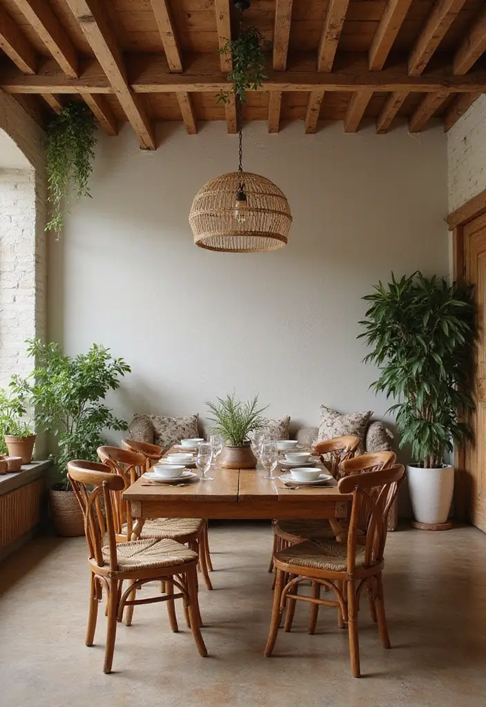 29 Boho Dining Room Styles That Feel Cozy and Eclectic - 1. Earthy Tones and Natural Textures