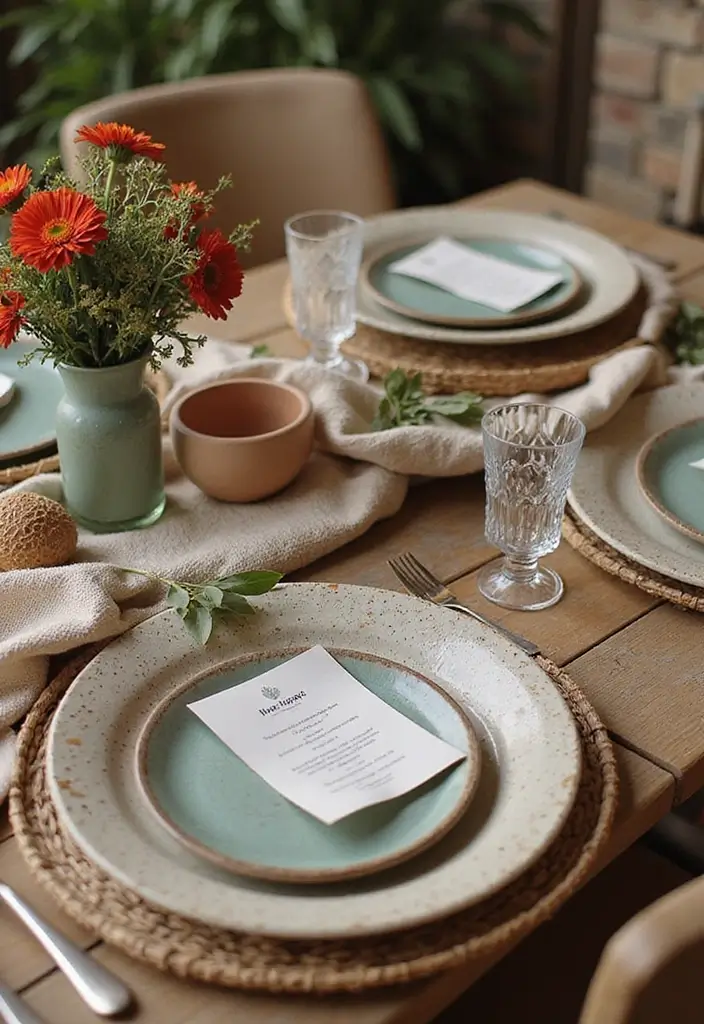 29 Boho Dining Room Styles That Feel Cozy and Eclectic - 9. Personalized Table Settings