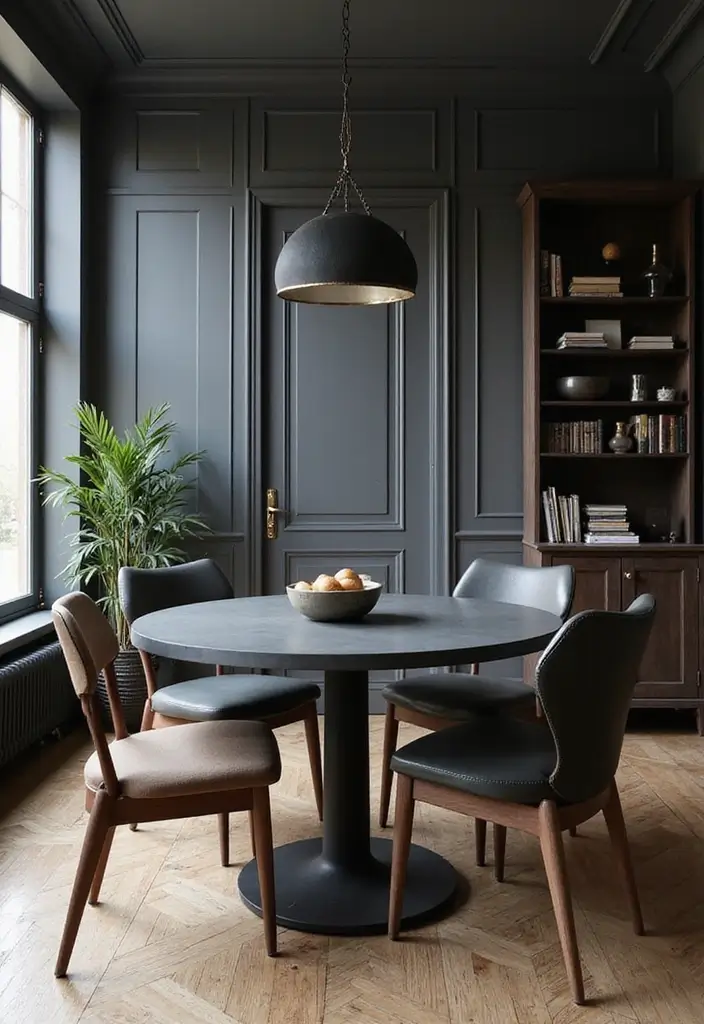 29 Casual Dining Room Ideas Perfect for Everyday Living 21 29 Casual Dining Room Ideas Perfect for Everyday Living - 22. Monochrome Magic