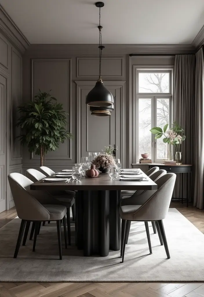 29 Contemporary Dining Room Styles That Feel Fresh - 10. Elegant Monochrome