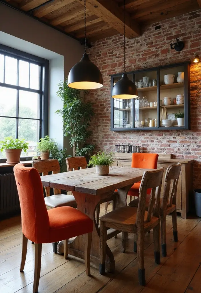 29 Contemporary Dining Room Styles That Feel Fresh - 2. Rustic Modern Blend
