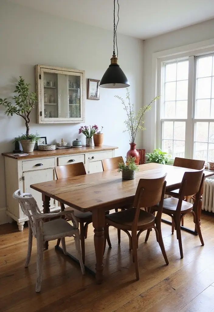 29 Contemporary Dining Room Styles That Feel Fresh - 24. Upcycled Furniture