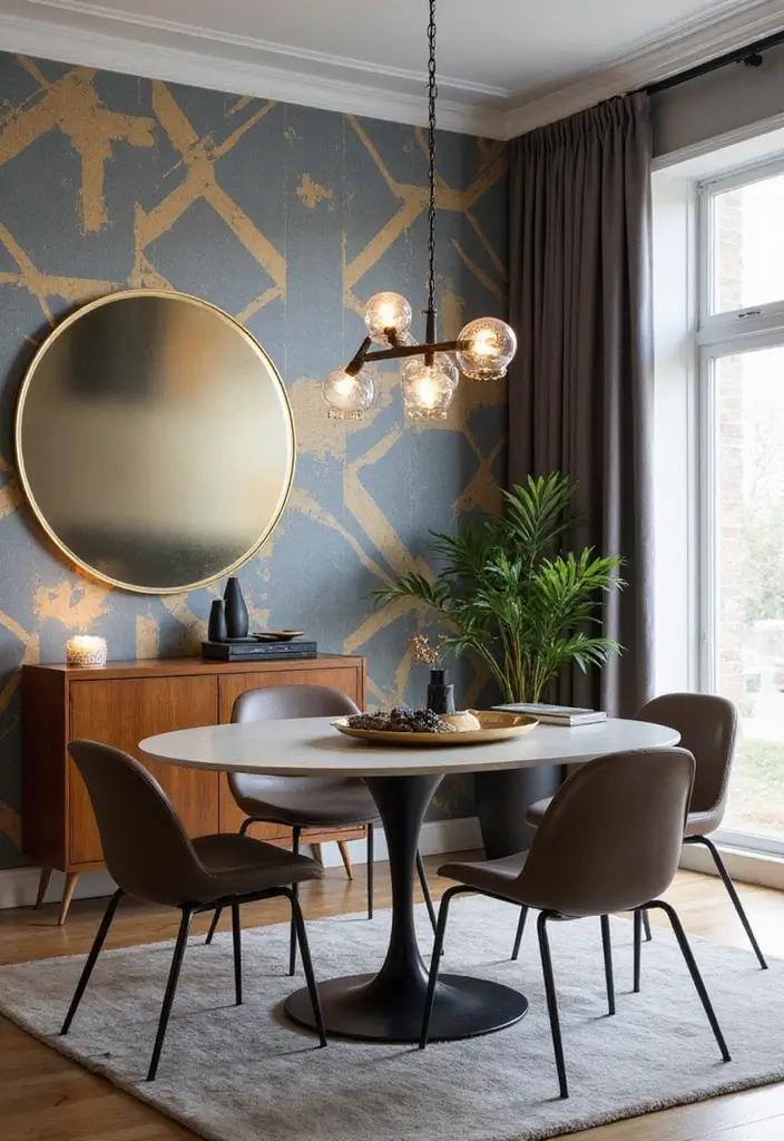 29 Contemporary Dining Room Styles That Feel Fresh - 7. Geometric Patterns