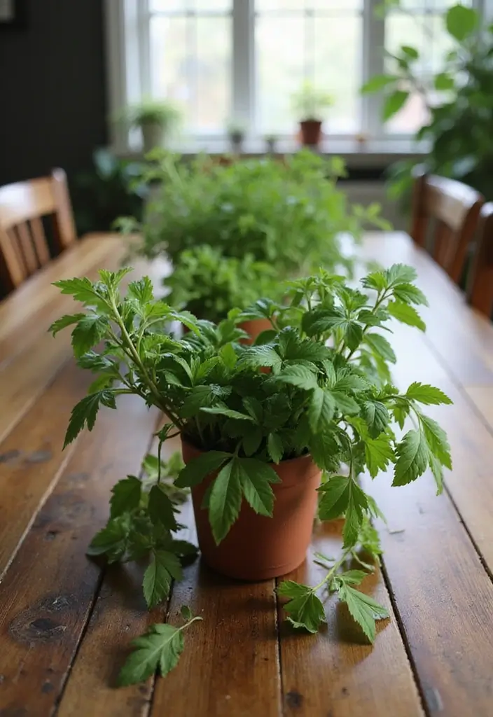 29 Dining Room Decoration Tricks to Refresh Instantly 11 29 Dining Room Decoration Tricks to Refresh Instantly - 11. Fresh Herbs on the Table