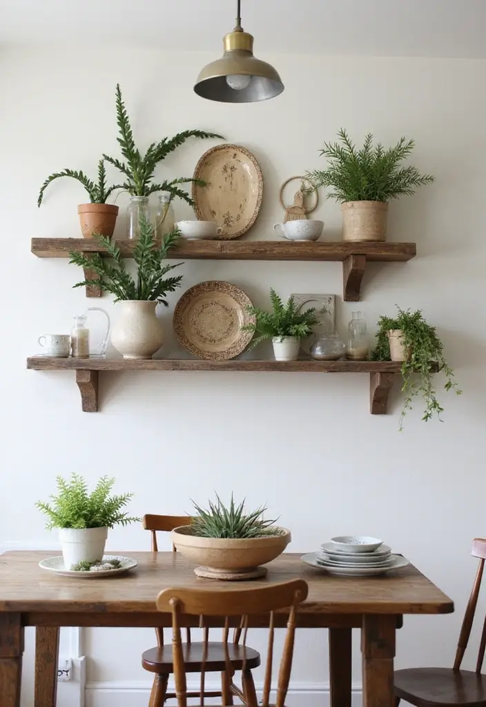 29 Dining Room Decoration Tricks to Refresh Instantly 15 29 Dining Room Decoration Tricks to Refresh Instantly - 15. Wall-mounted Shelves