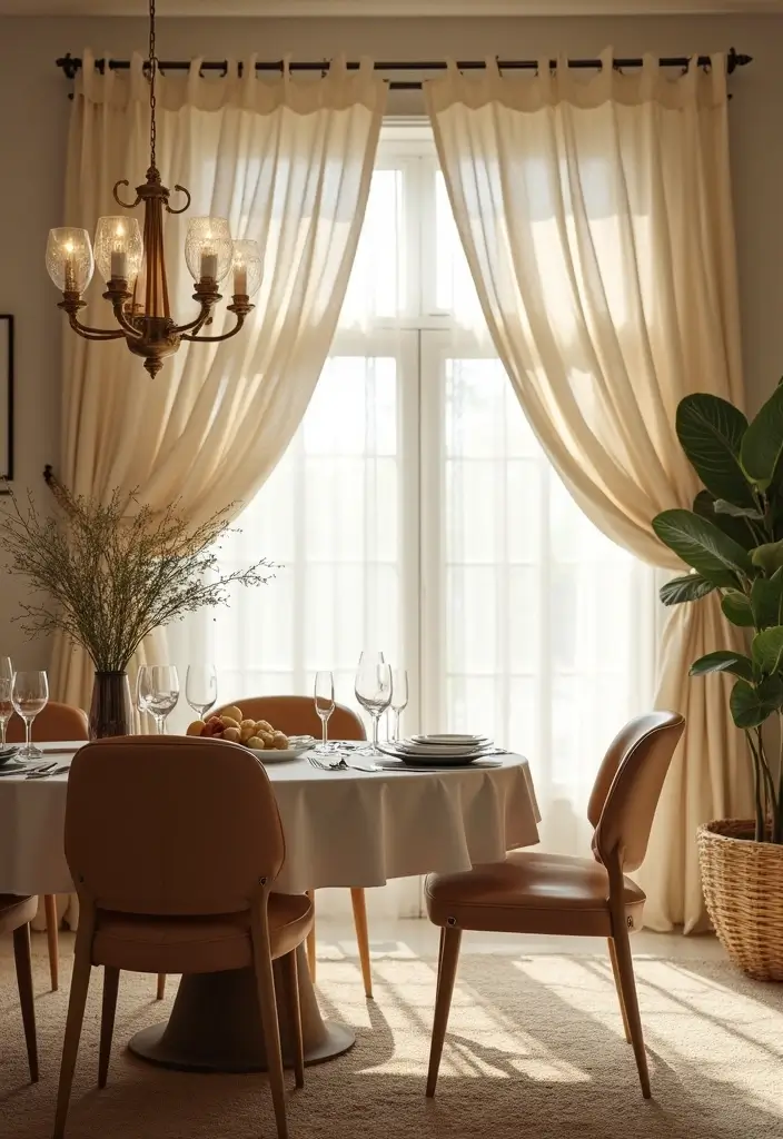 29 Dining Room Decoration Tricks to Refresh Instantly 16 29 Dining Room Decoration Tricks to Refresh Instantly - 16. Eco-Friendly Drapes