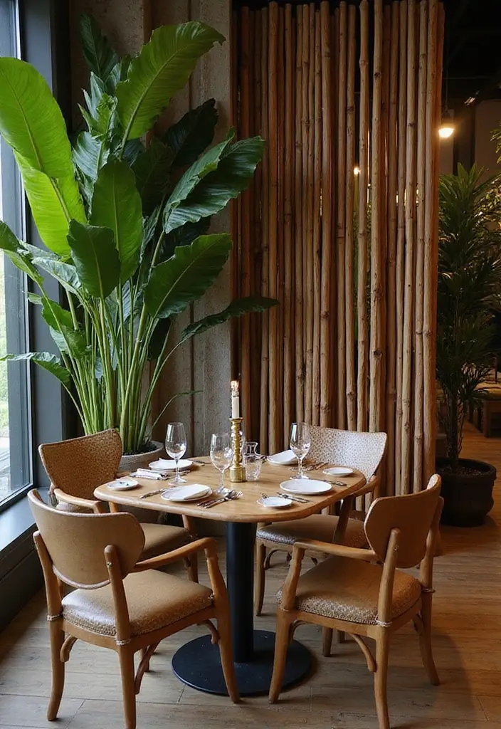 29 Dining Room Decoration Tricks to Refresh Instantly 27 29 Dining Room Decoration Tricks to Refresh Instantly - 27. Utilizing Natural Dividers