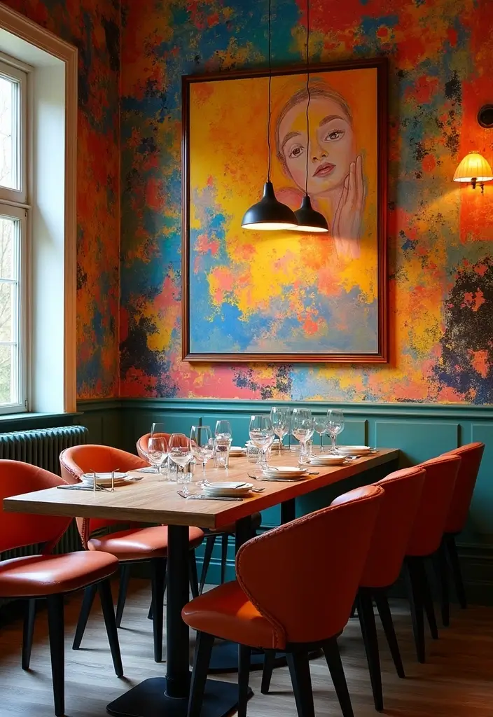 29 Dining Room Ideas That Instantly Upgrade Your Home - 21. Colorful Artwork