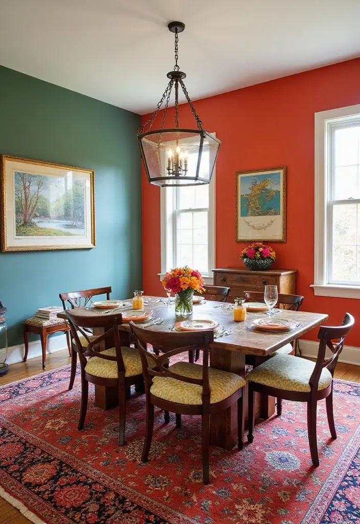 29 Dining Room Ideas That Instantly Upgrade Your Home - 9. Bold Color Palettes