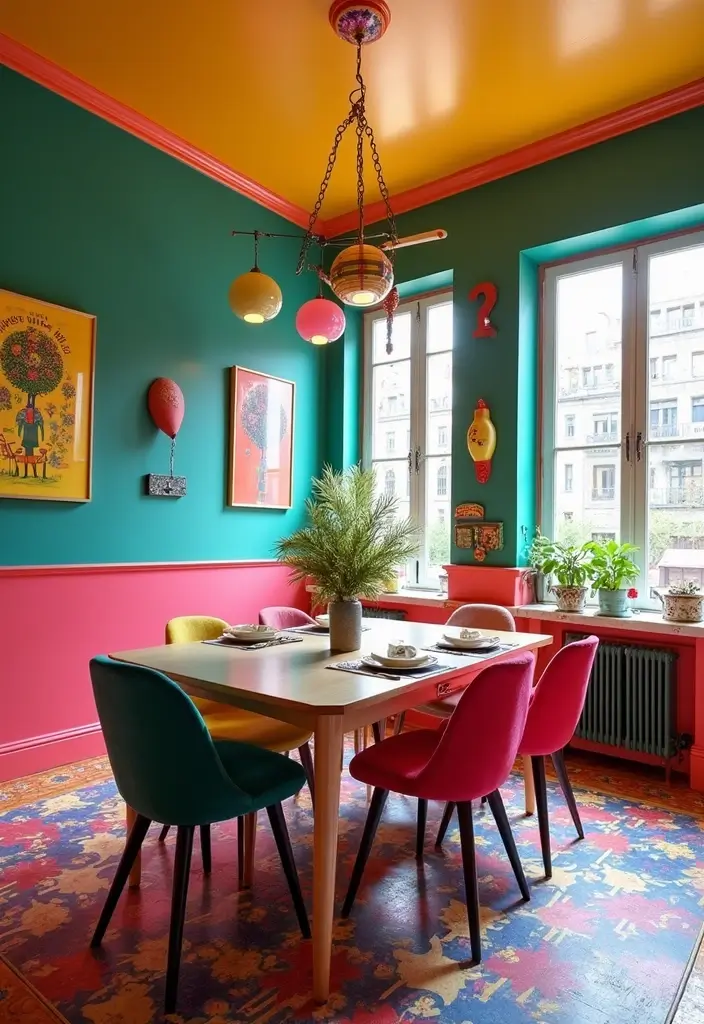 29 Dining Room Molding Ideas That Add Dimension 12 29 Dining Room Molding Ideas That Add Dimension - 12. Colorful Painted Molding