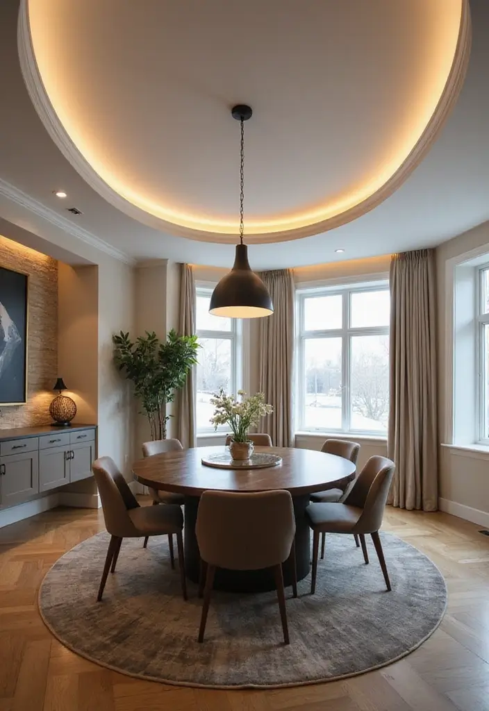 29 Dining Room Molding Ideas That Add Dimension 14 29 Dining Room Molding Ideas That Add Dimension - 14. Integrated Lighting Molding