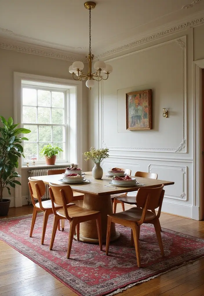 29 Dining Room Molding Ideas That Add Dimension 24 29 Dining Room Molding Ideas That Add Dimension - 24. Mid-Century Modern Molding