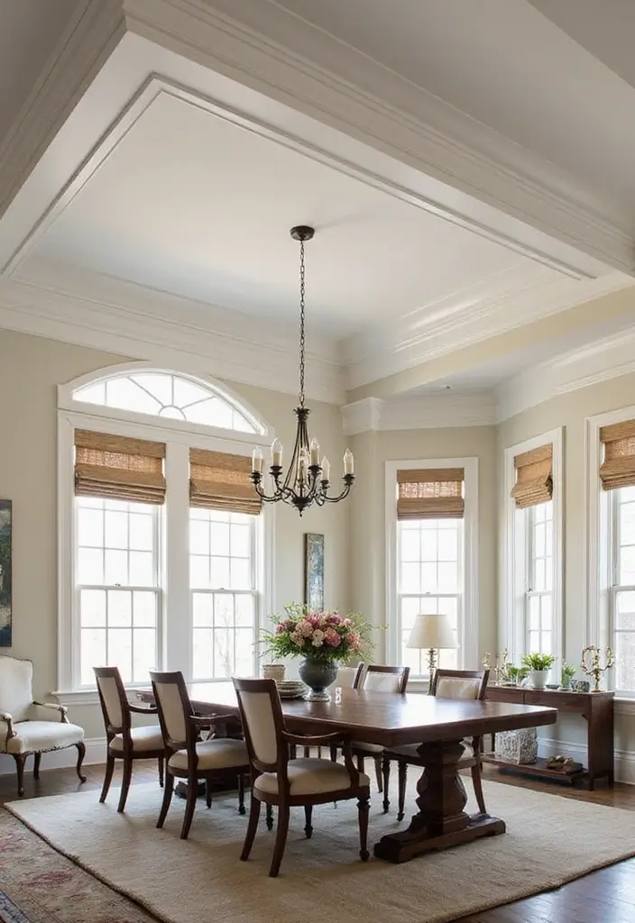 29 Dining Room Molding Ideas That Add Dimension 7 29 Dining Room Molding Ideas That Add Dimension - 7. Layered Crown Molding