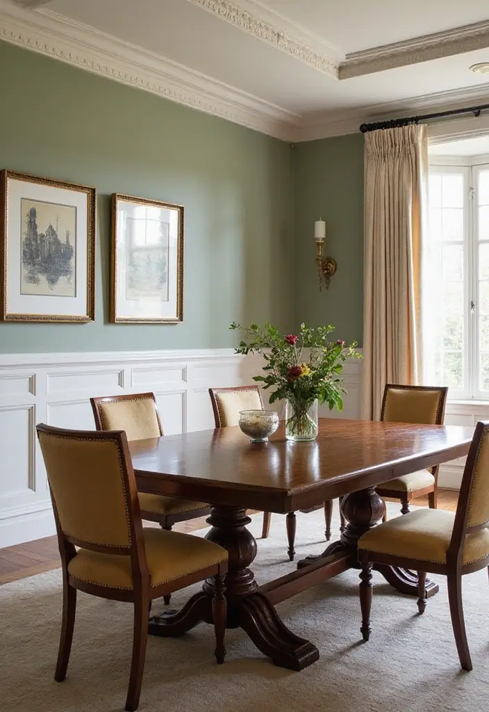 29 Dining Room Molding Ideas That Add Dimension 8 29 Dining Room Molding Ideas That Add Dimension - 8. Wainscoting with Molding