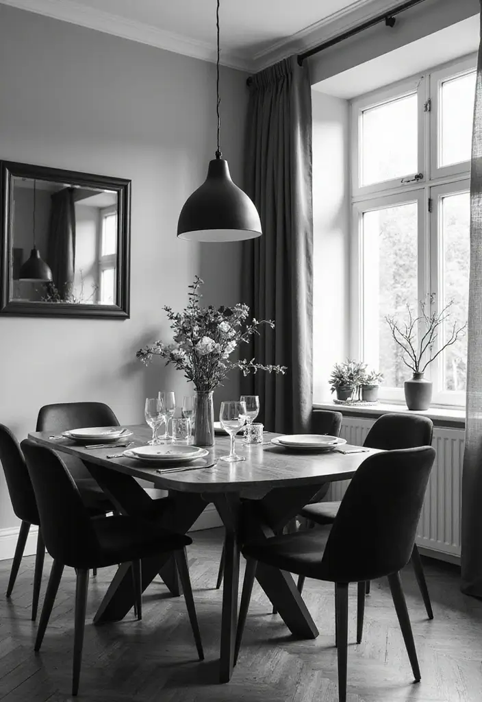 29 Luxury Dining Room Inspirations for a Glamorous Look - 15. Monochrome Magic