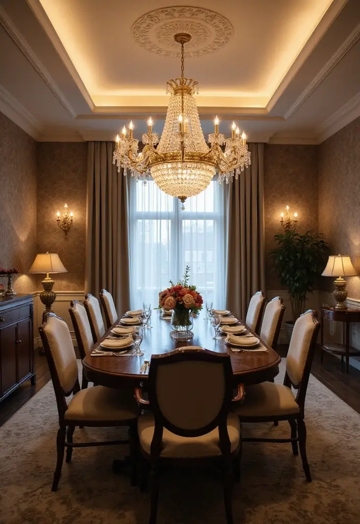 29 Luxury Dining Room Inspirations for a Glamorous Look - 2. Ornate Lighting Fixtures