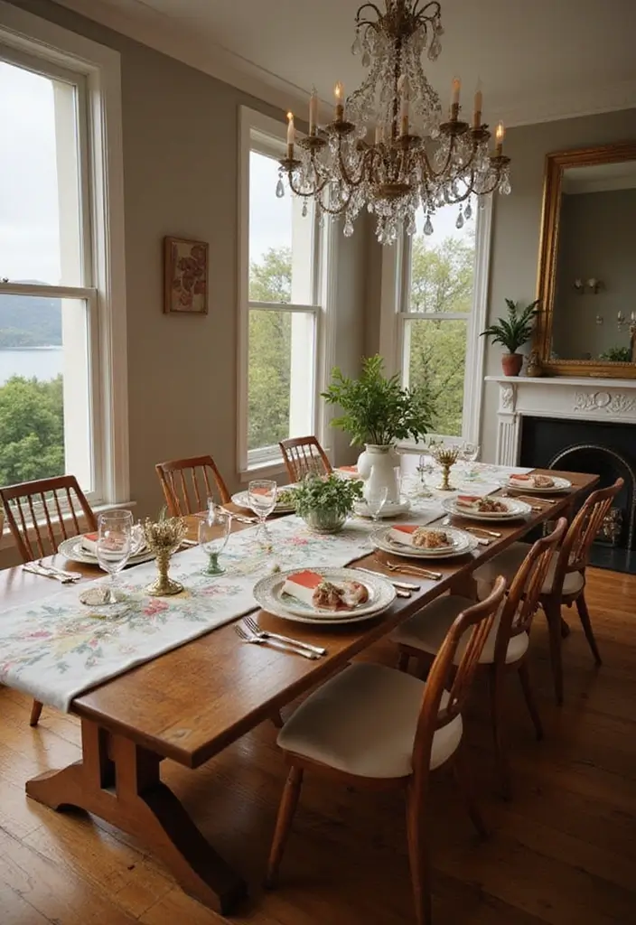 29 Luxury Dining Room Inspirations for a Glamorous Look - 25. Artistic Table Runner