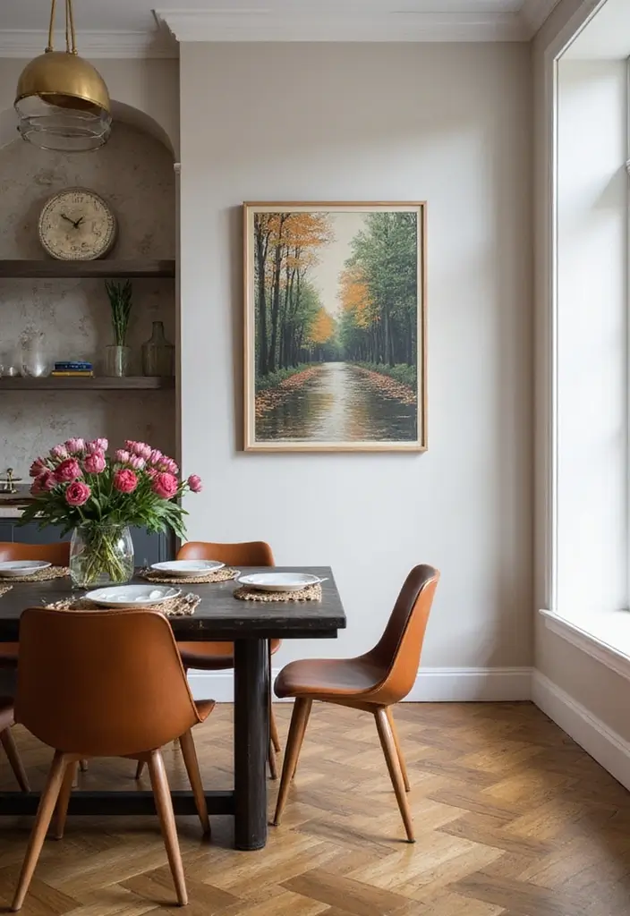 29 Luxury Dining Room Inspirations for a Glamorous Look - 26. Custom Artwork