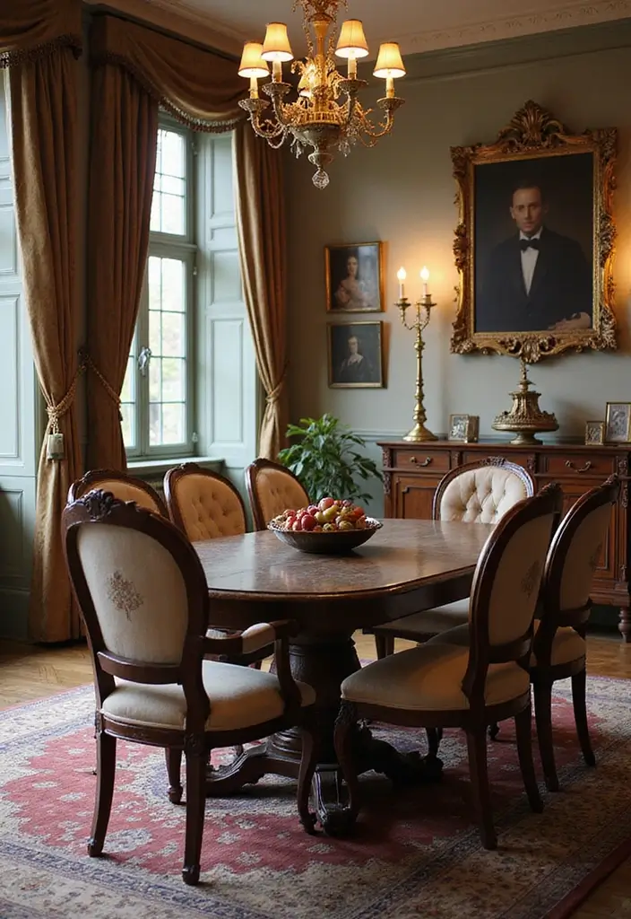 29 Luxury Dining Room Inspirations for a Glamorous Look - 3. Vintage Glam Furniture