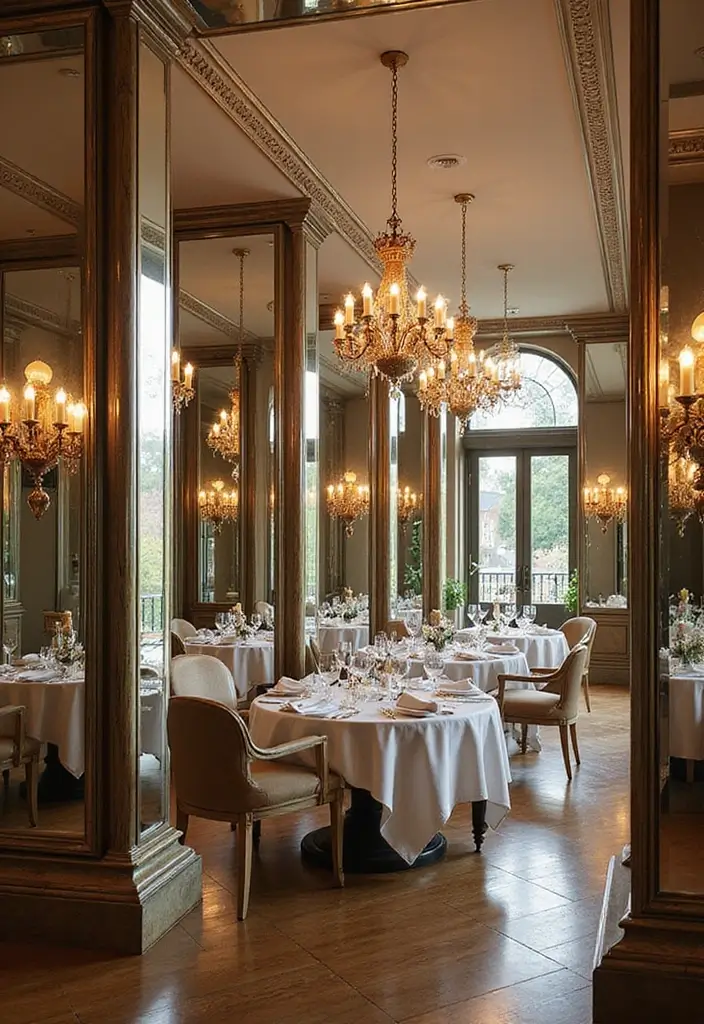 29 Mirror in Dining Room Ideas for Bigger, Brighter Spaces - 13. Mirrored Columns