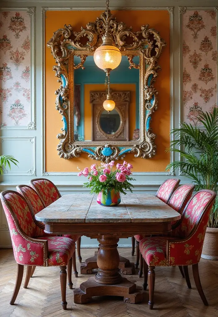 29 Mirror in Dining Room Ideas for Bigger, Brighter Spaces - 17. Artistic Mirrors