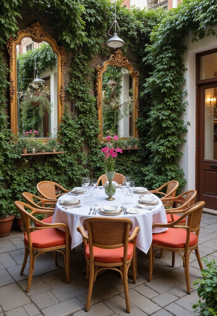 29 Mirror in Dining Room Ideas for Bigger, Brighter Spaces - 26. Outdoor Dining Mirrors