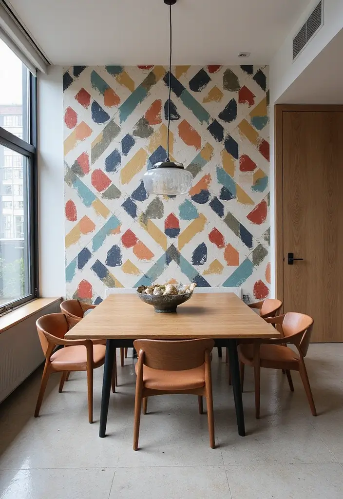 30 Dining Room Accent Wall Ideas That Add Personality - 10. Geometric Patterns