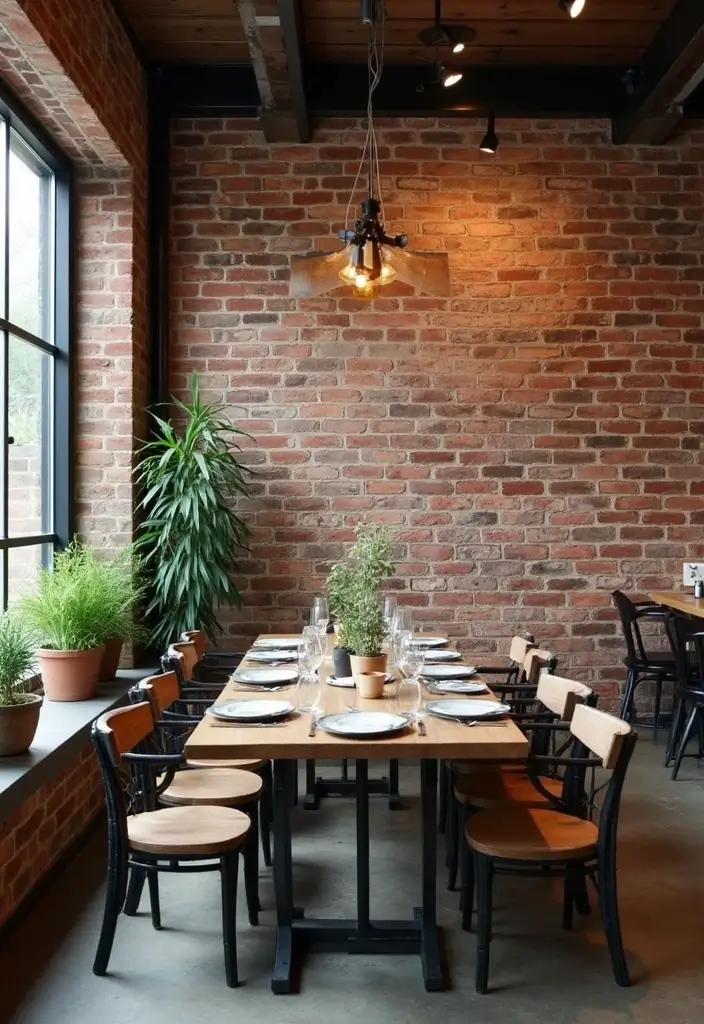 30 Dining Room Accent Wall Ideas That Add Personality - 13. Urban Industrial