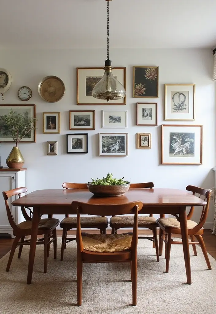 30 Dining Room Accent Wall Ideas That Add Personality - 4. Art Gallery Wall