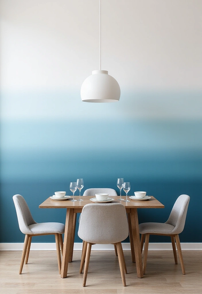 30 Dining Room Accent Wall Ideas That Add Personality - 6. Ombre Effect