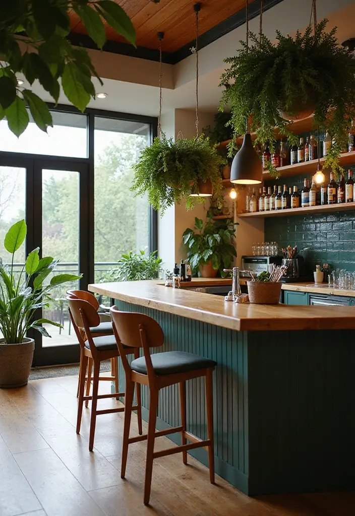 30 Dining Room Bar Ideas for Entertaining in Style 20 30 Dining Room Bar Ideas for Entertaining in Style - 20. Incorporating Greenery