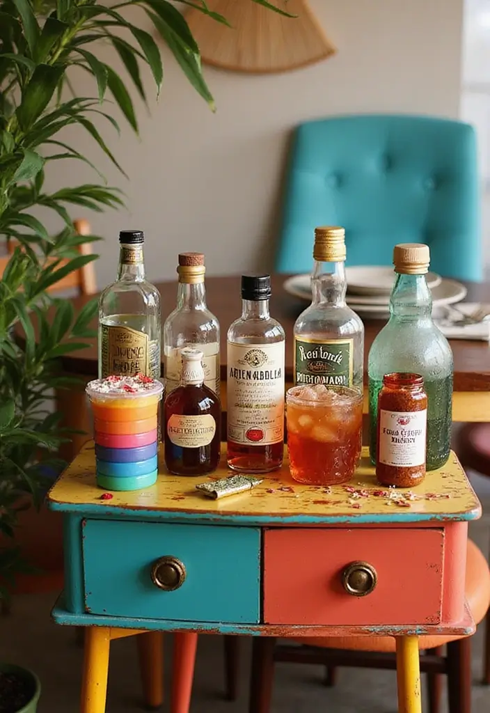 30 Dining Room Bar Ideas for Entertaining in Style 3 30 Dining Room Bar Ideas for Entertaining in Style - 3. Colorful Cocktail Station
