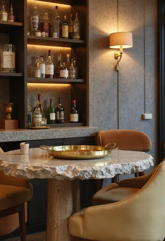 30 Dining Room Bar Ideas for Entertaining in Style 8 30 Dining Room Bar Ideas for Entertaining in Style - 8. Shimmering Metallic Accents