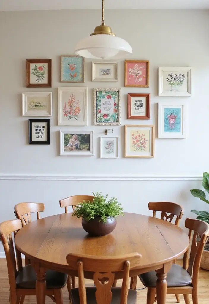 30 Dining Room Gallery Wall Inspirations You’ll Adore 23 30 Dining Room Gallery Wall Inspirations You’ll Adore - 23. DIY Delight