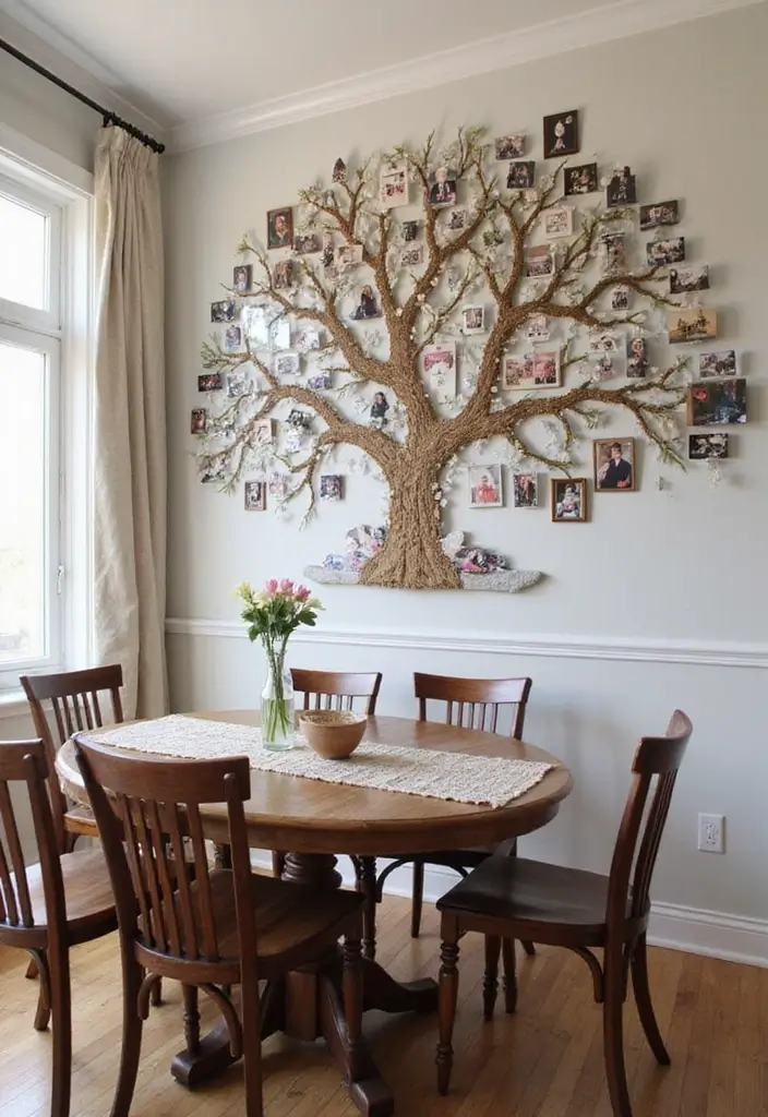 30 Dining Room Gallery Wall Inspirations You’ll Adore 25 30 Dining Room Gallery Wall Inspirations You’ll Adore - 25. Family Tree Wall