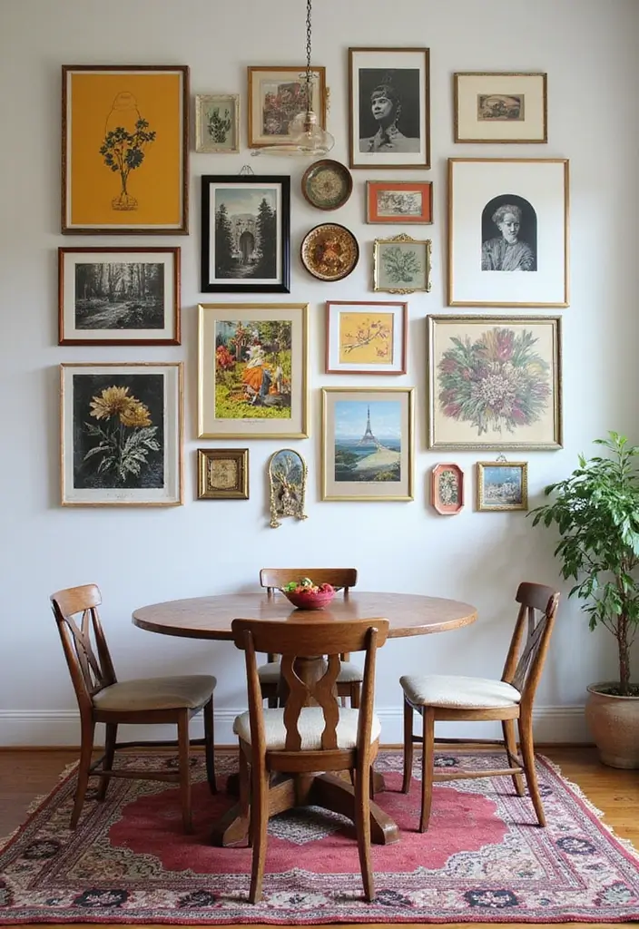 30 Dining Room Gallery Wall Inspirations You’ll Adore 5 30 Dining Room Gallery Wall Inspirations You’ll Adore - 5. Eclectic Mix-and-Match