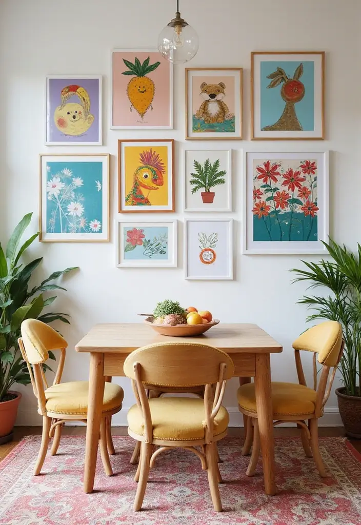 30 Dining Room Gallery Wall Inspirations You’ll Adore 6 30 Dining Room Gallery Wall Inspirations You’ll Adore - 6. Whimsical Wonderland