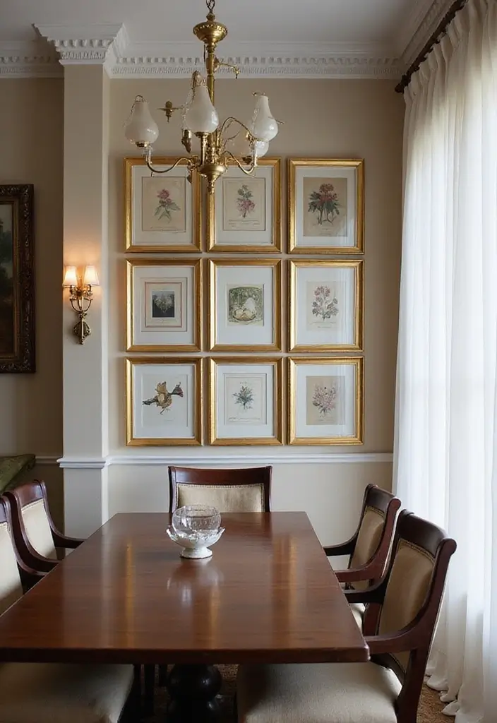 30 Dining Room Gallery Wall Inspirations You’ll Adore 7 30 Dining Room Gallery Wall Inspirations You’ll Adore - 7. Artful Elegance