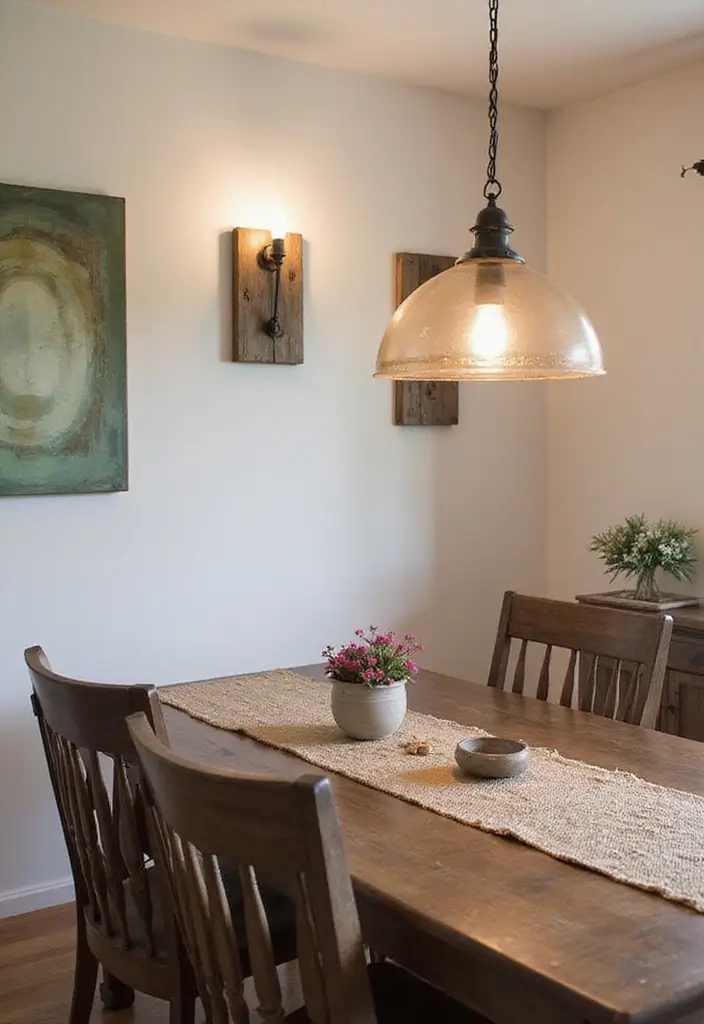 30 Dining Room Lighting Ideas That Transform the Whole Space - 13. Rustic Wall Sconces