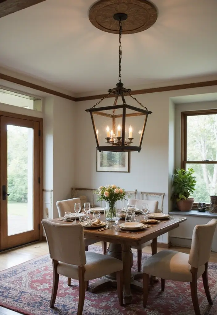 30 Dining Room Lighting Ideas That Transform the Whole Space - 14. Lantern-Style Chandeliers