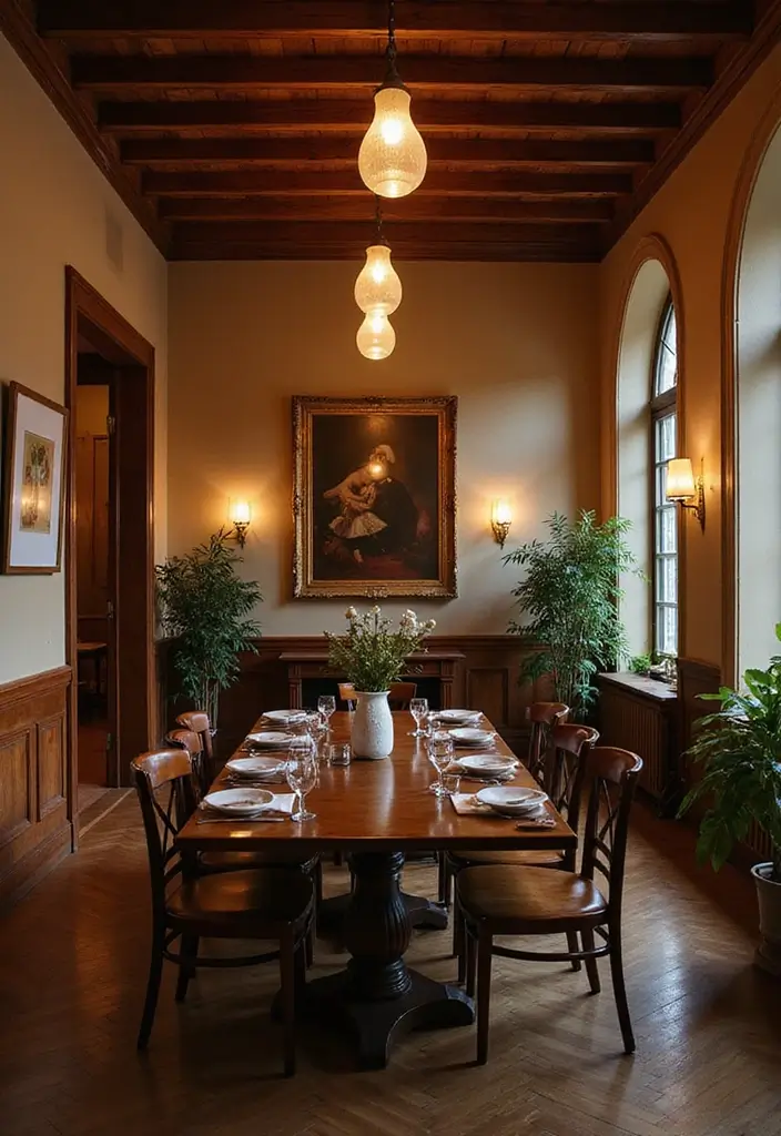 30 Dining Room Lighting Ideas That Transform the Whole Space - 27. Highlighted Architectural Features
