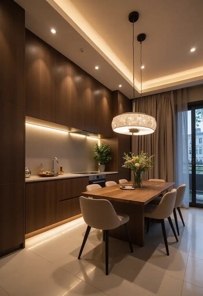 30 Dining Room Lighting Ideas That Transform the Whole Space - 4. LED Strip Lights for a Modern Touch
