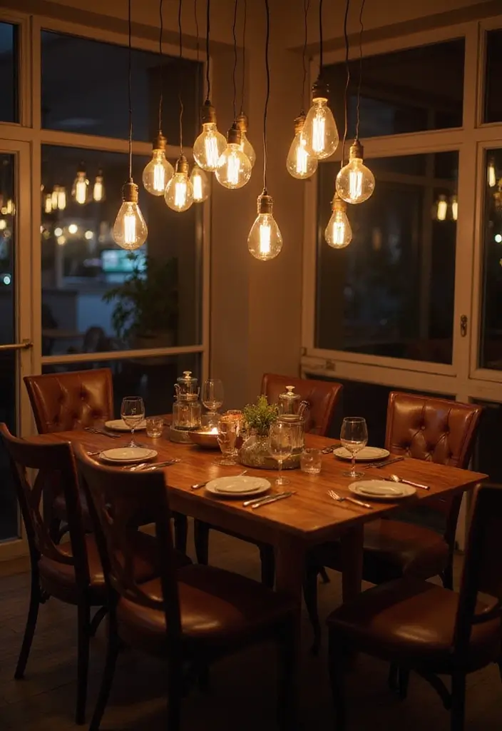 30 Dining Room Lighting Ideas That Transform the Whole Space - 6. Edison Bulb Arrangements